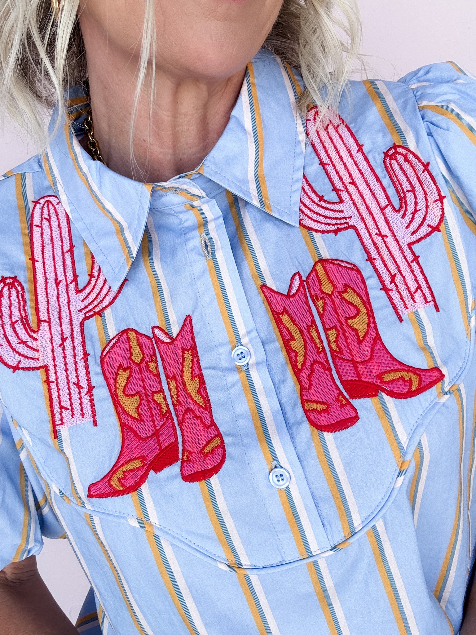 Pink Prairie Stripe Top