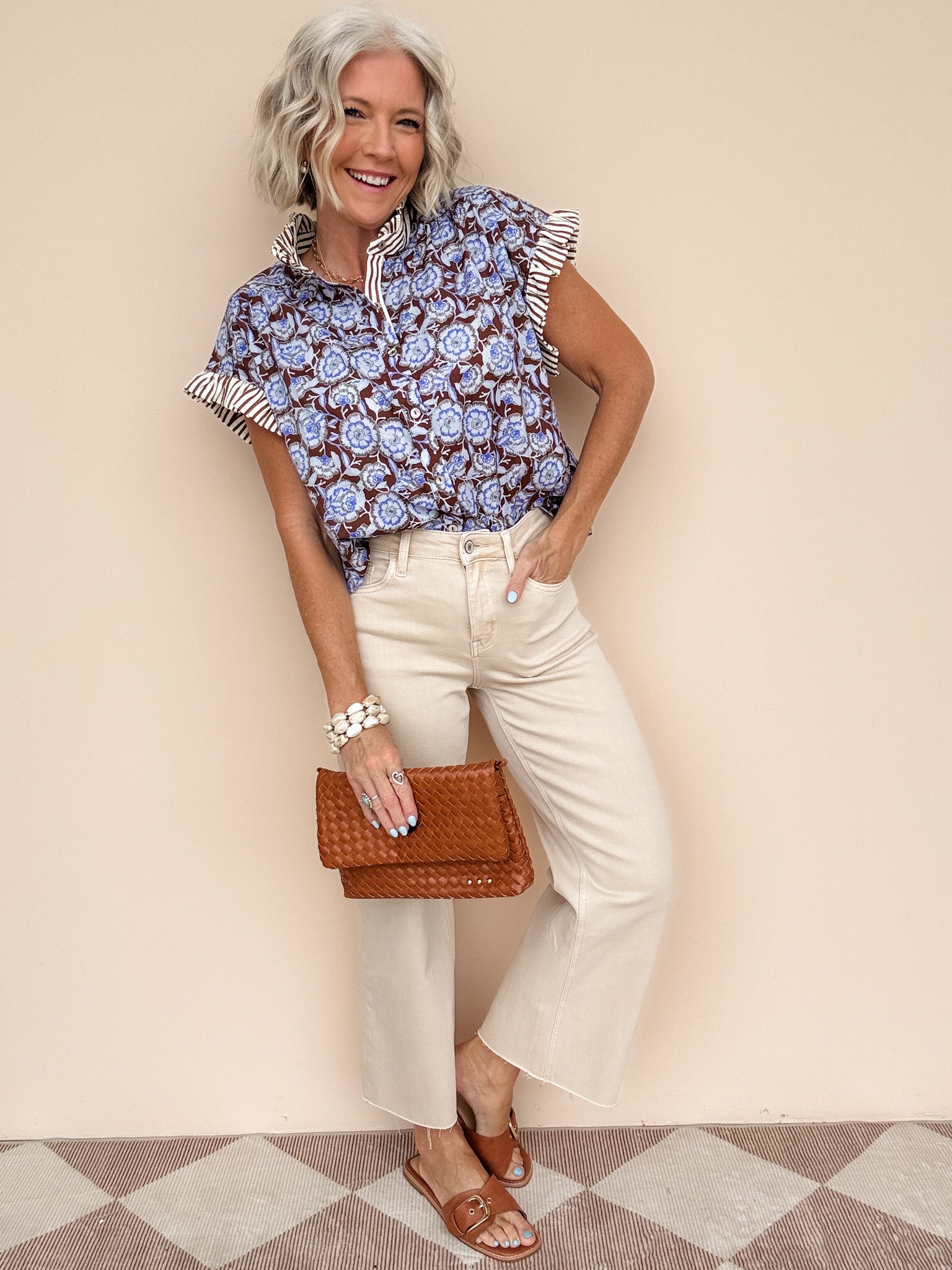 Soft Sand Wide Crop Jeans