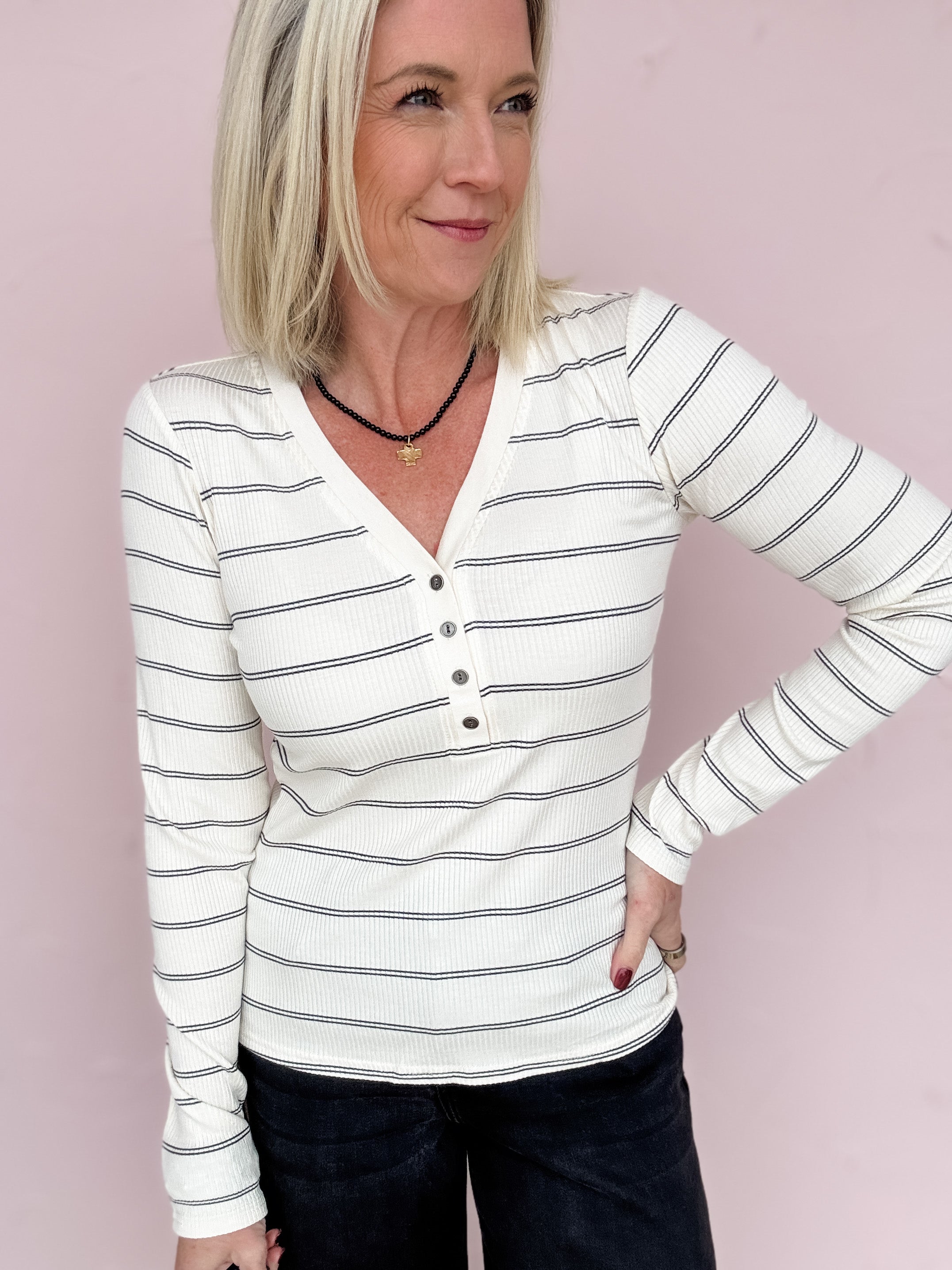 Quiet Lines Henley Top