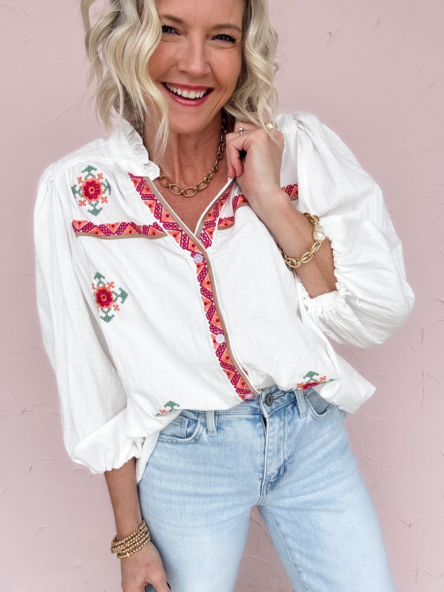 Santa Fe Embroidered Top