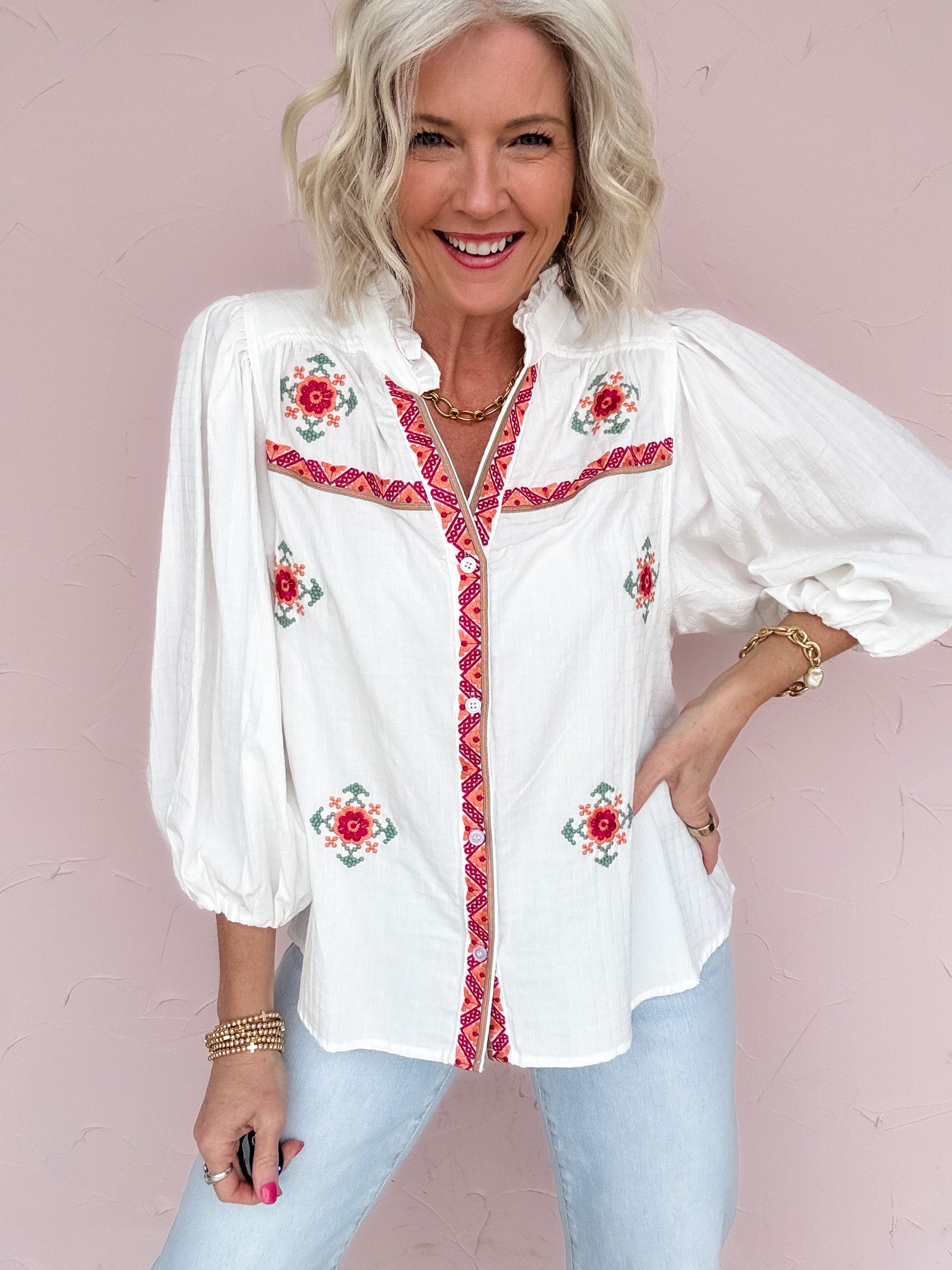 Santa Fe Embroidered Top