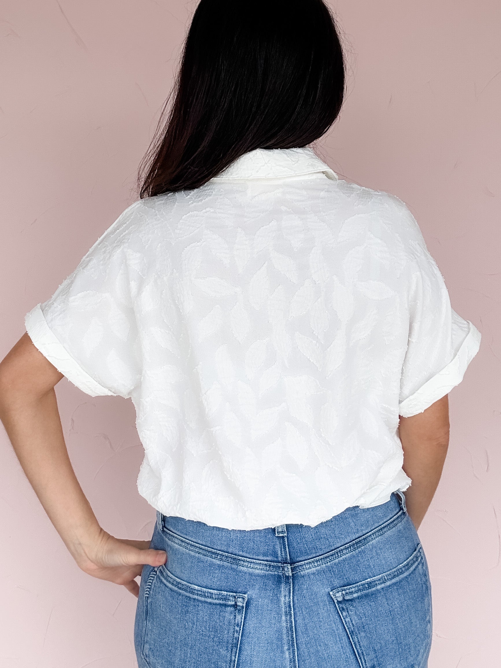 Gentle Bloom Button Top