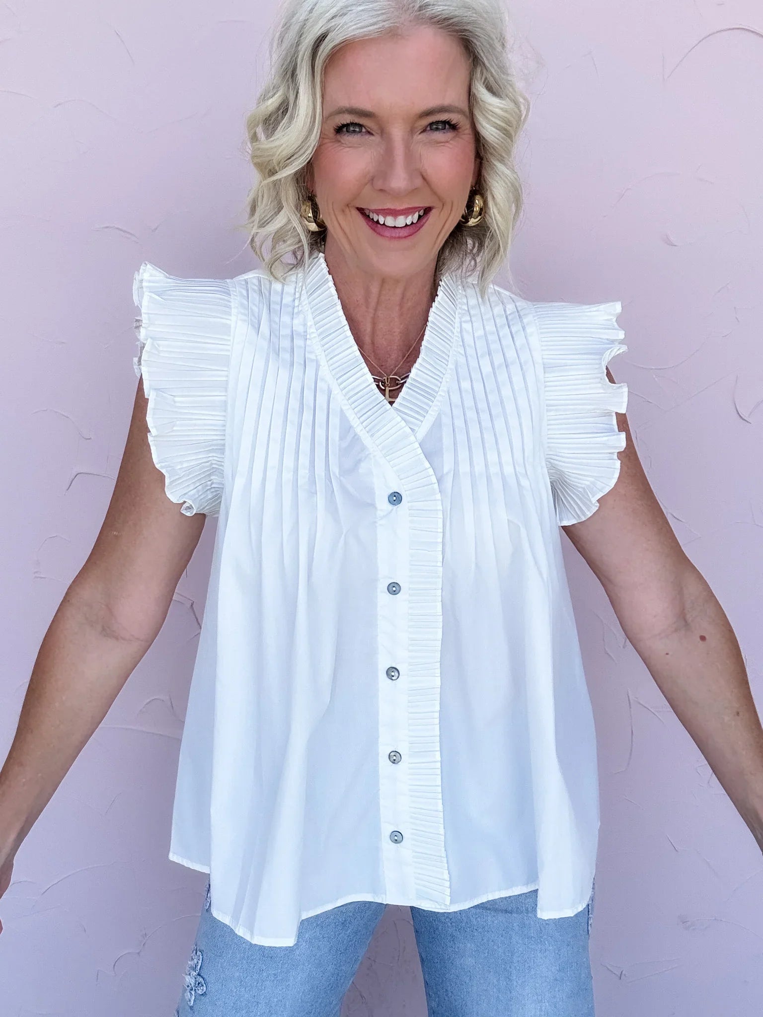 White Sands Flutter Top