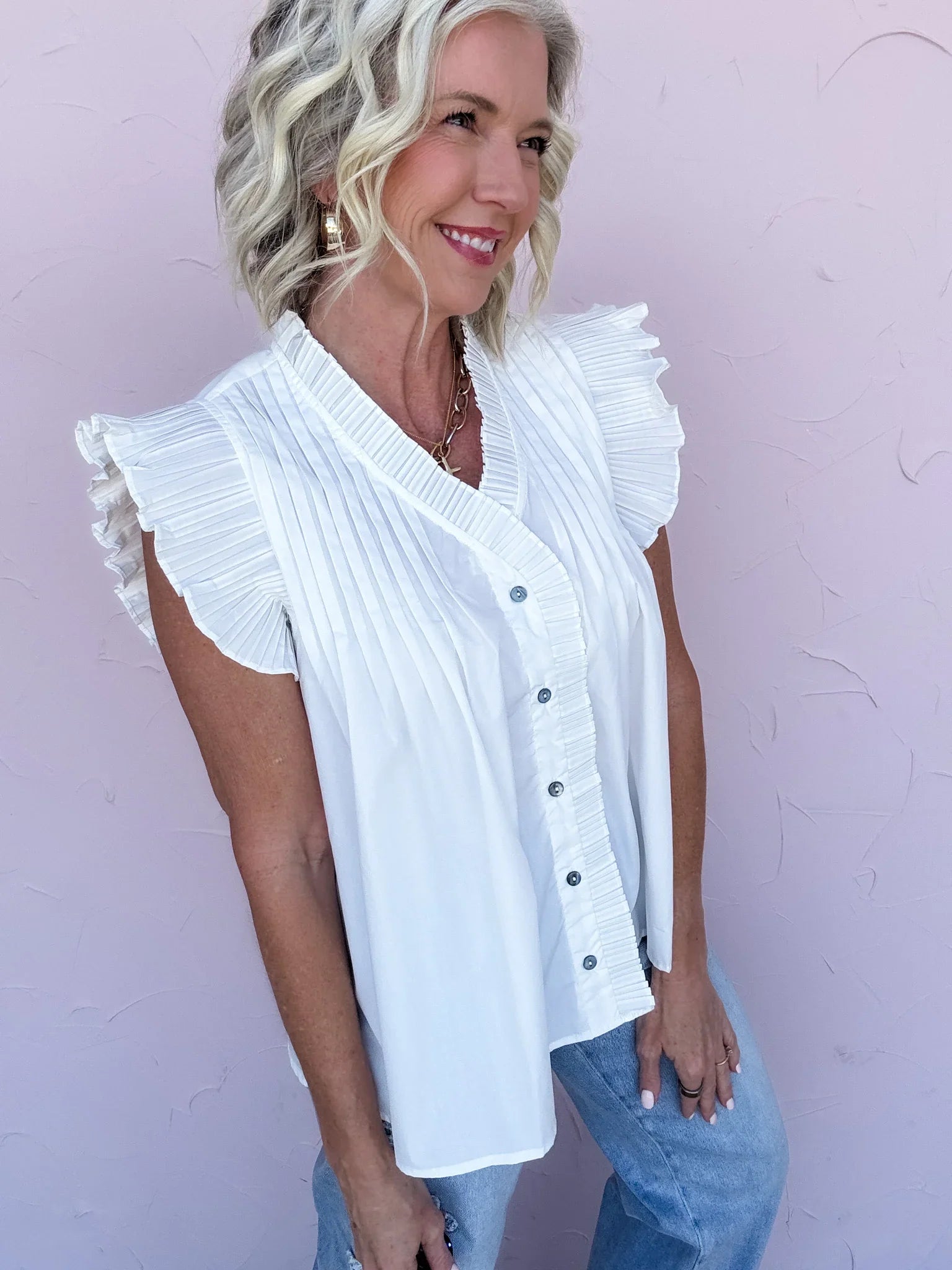 White Sands Flutter Top