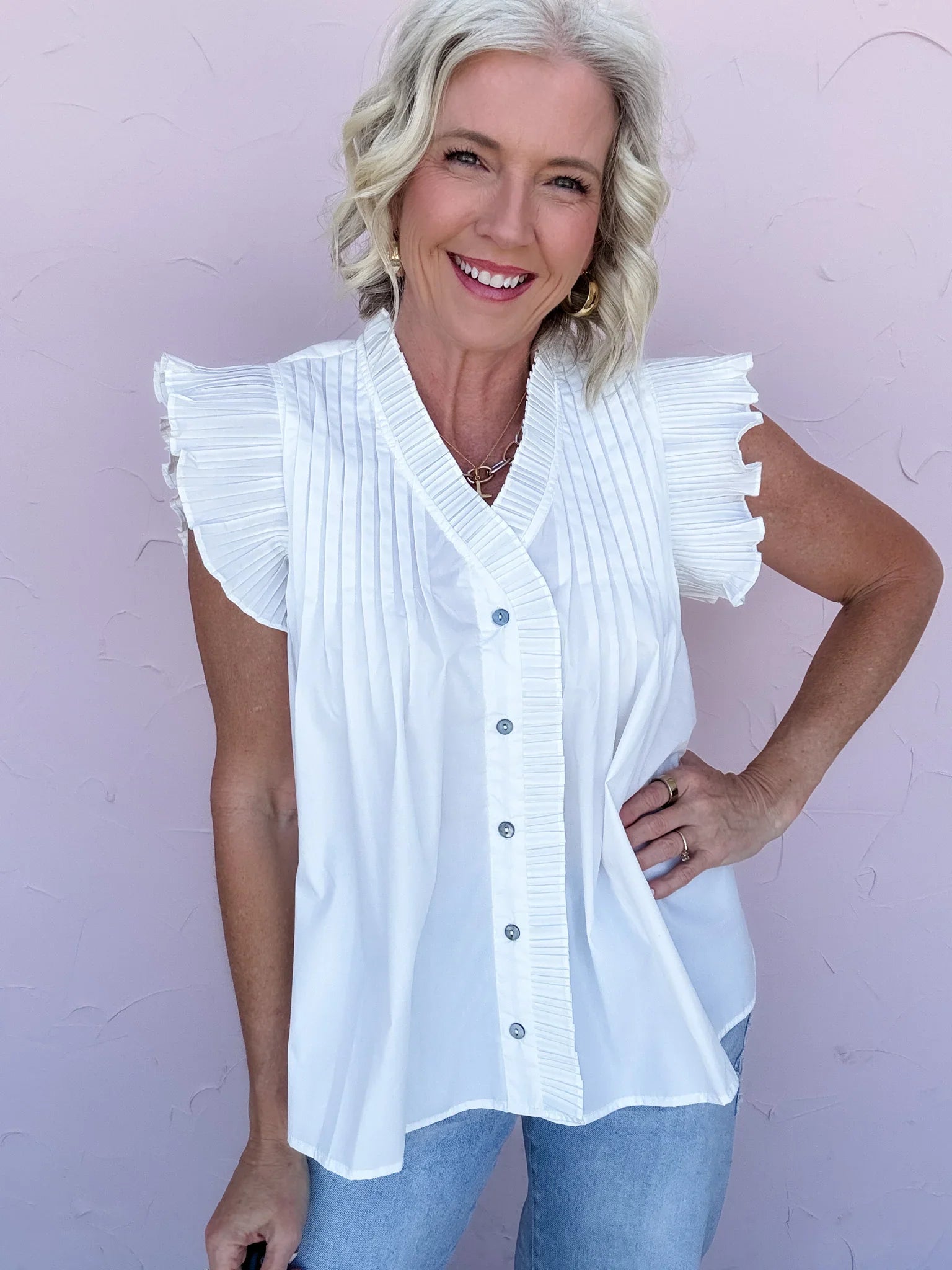 White Sands Flutter Top