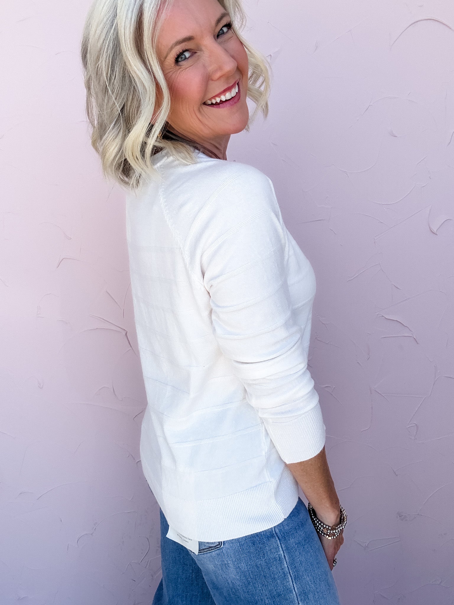 Overlook Henley Sweater | White