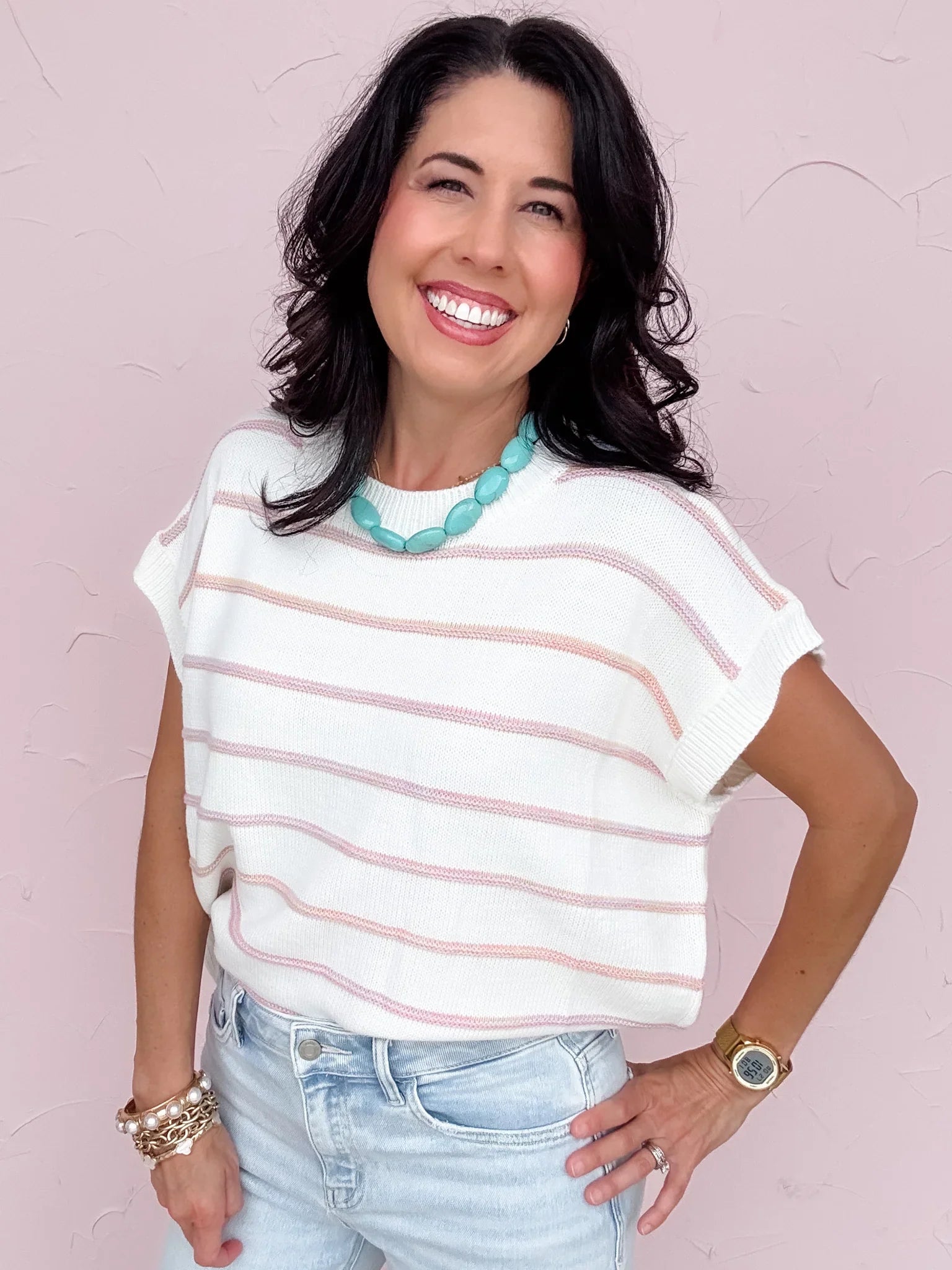 Taffy Candy Current Knit Top