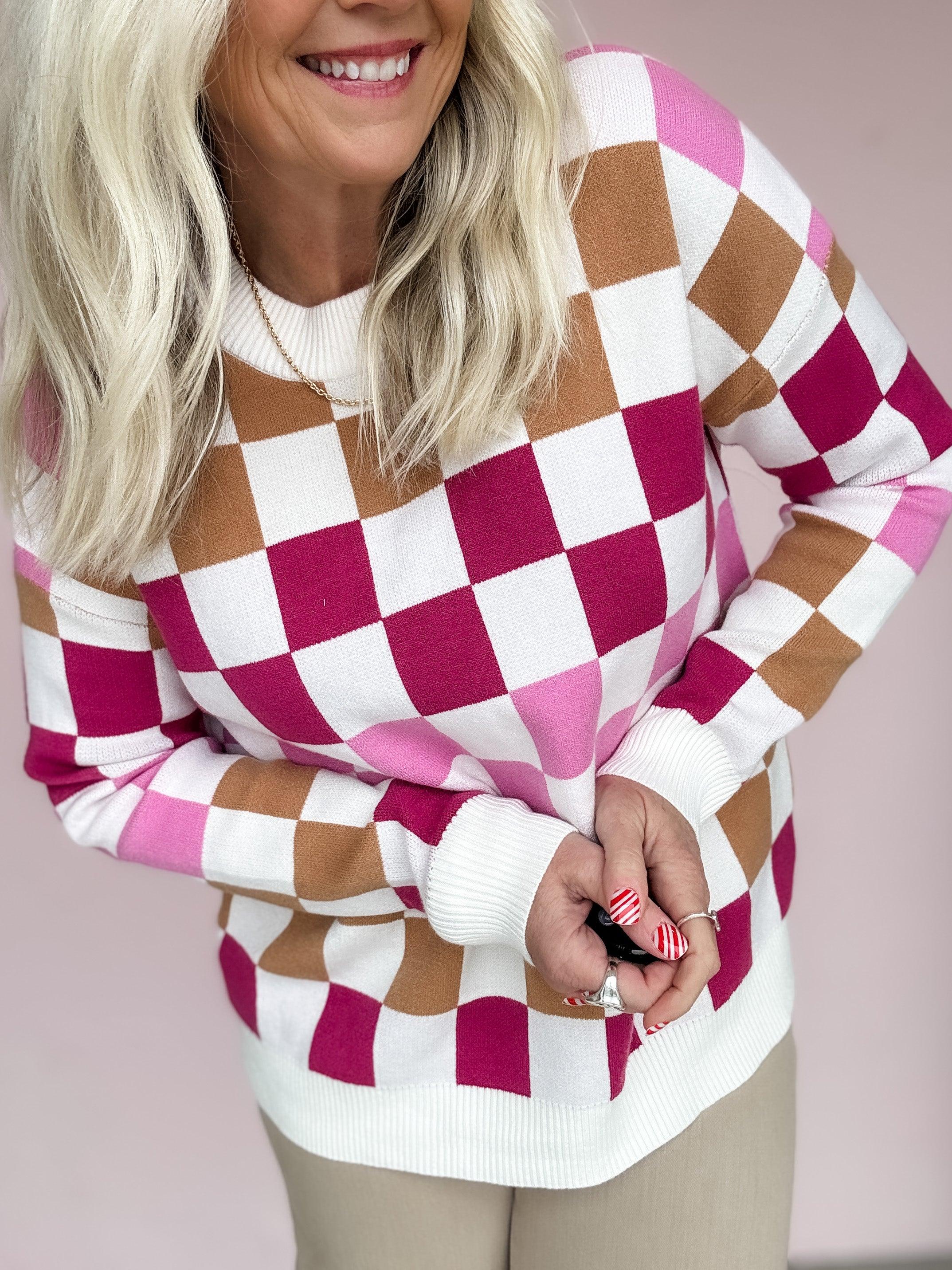 Desert Rose Checkered Sweater