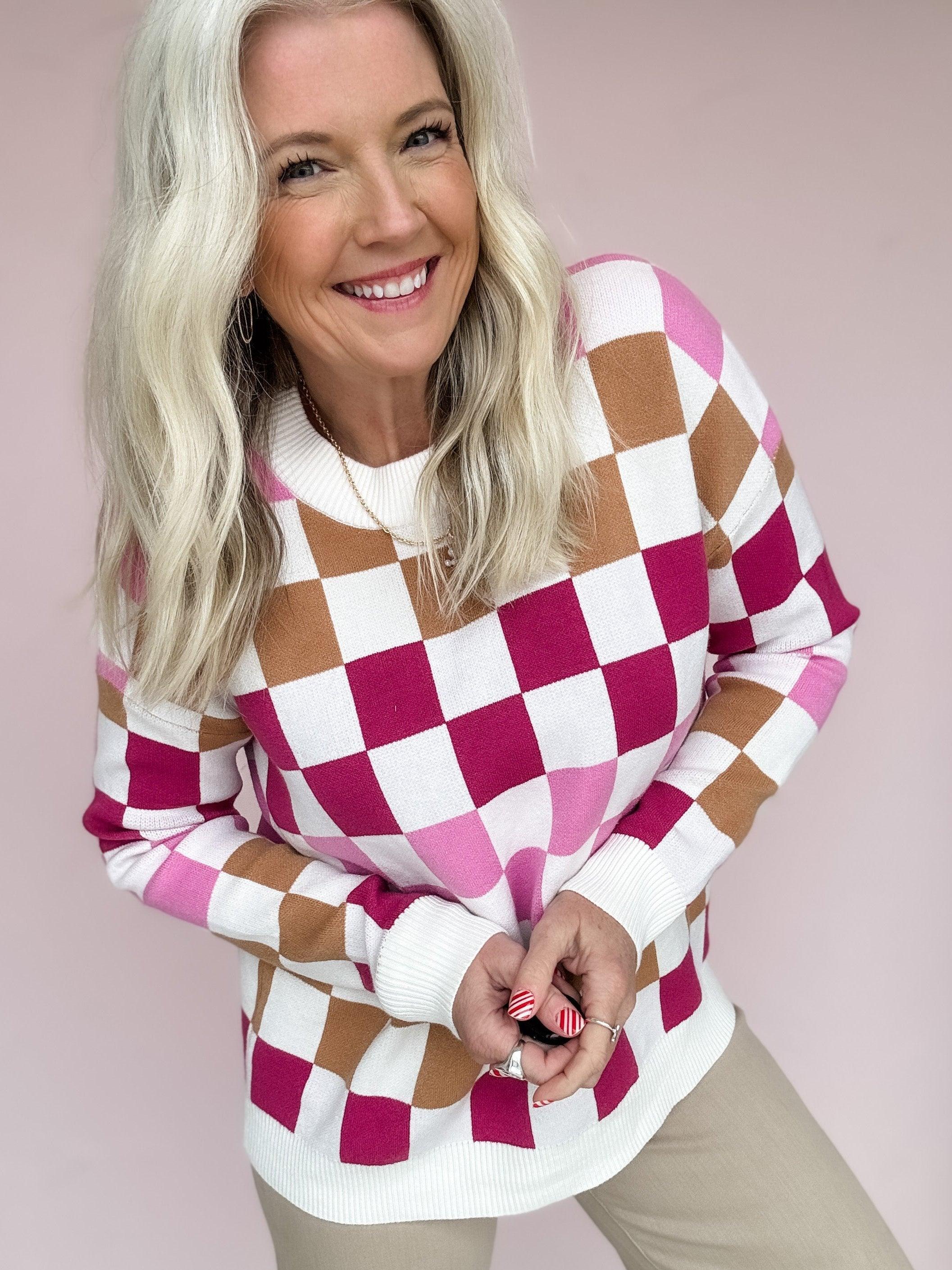 Desert Rose Checkered Sweater