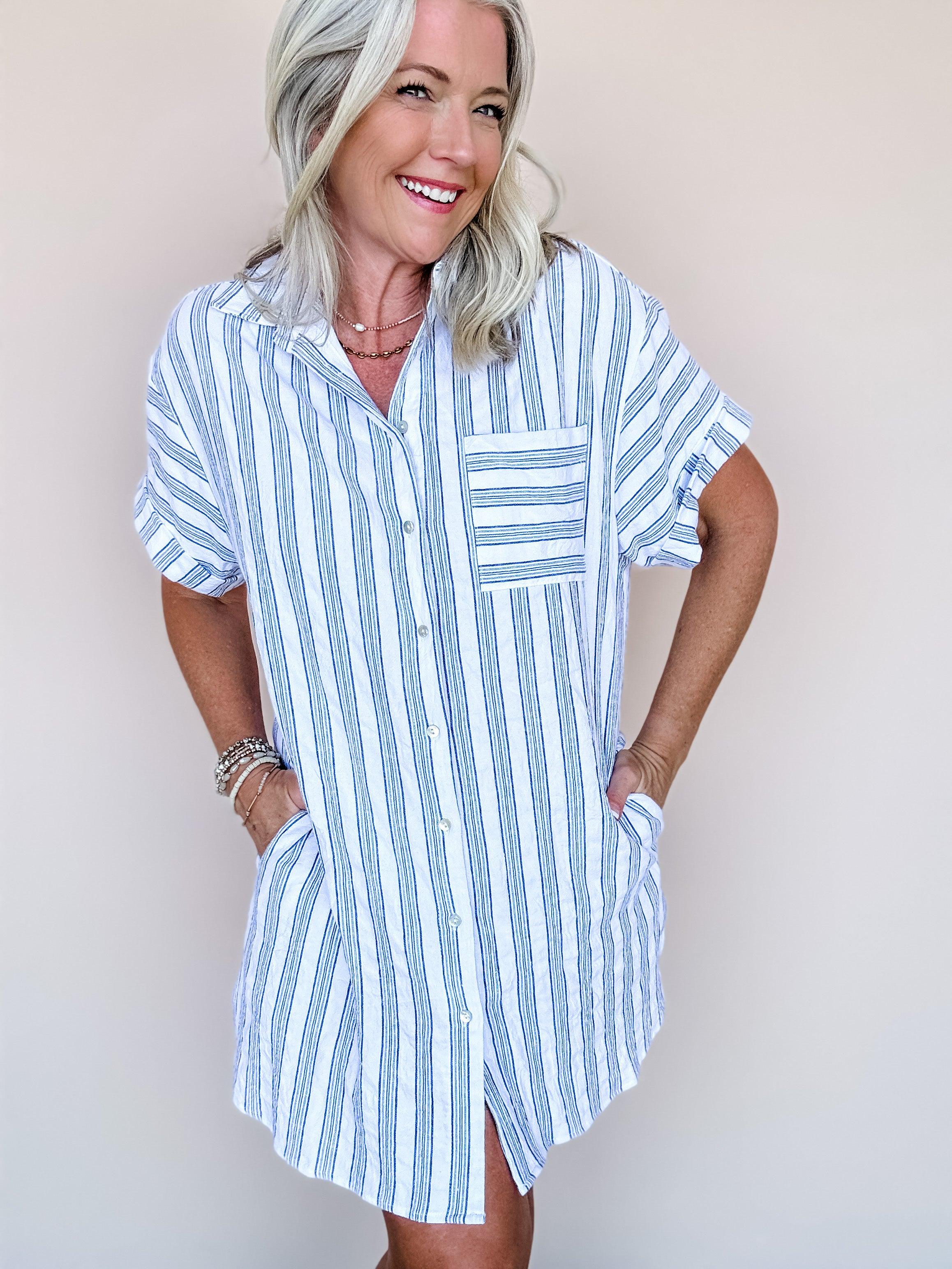 Timeless Stripe Shirt Dress