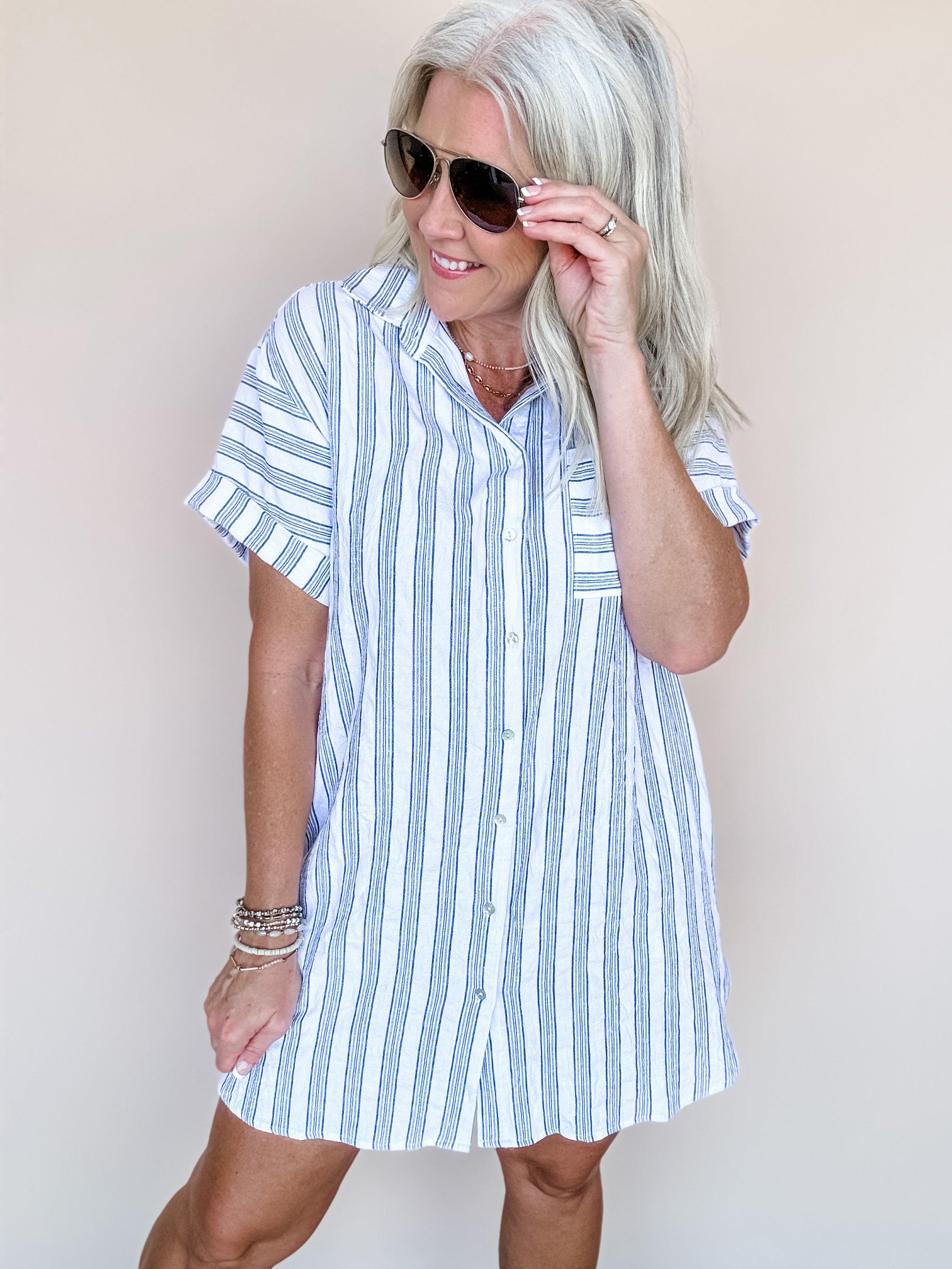 Timeless Stripe Shirt Dress