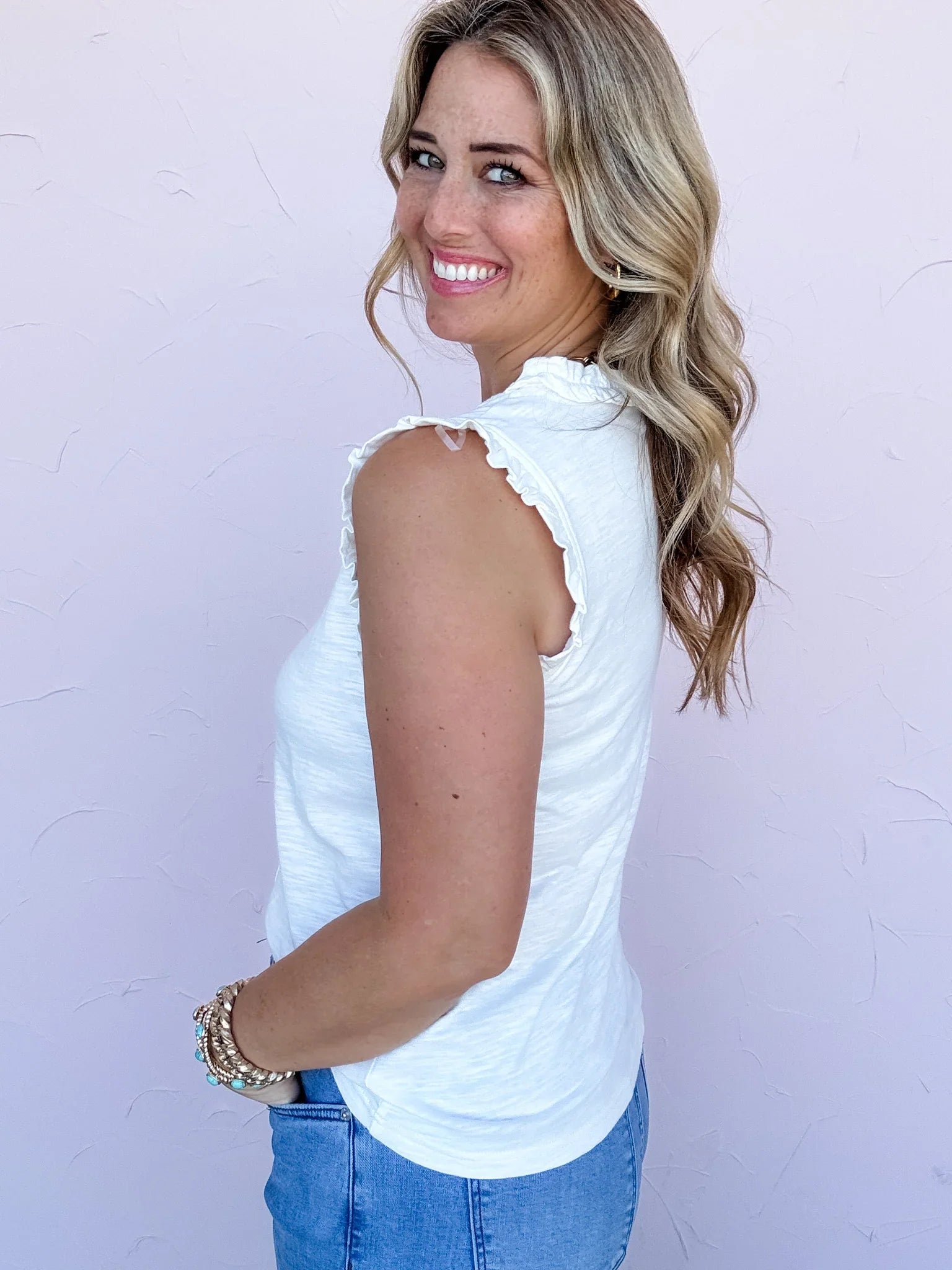 Clean Cut Ruffle Top - 50% Off