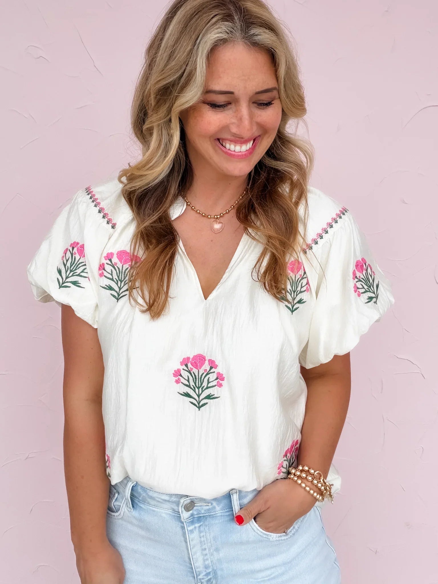 Pink Prairie Bloom Top
