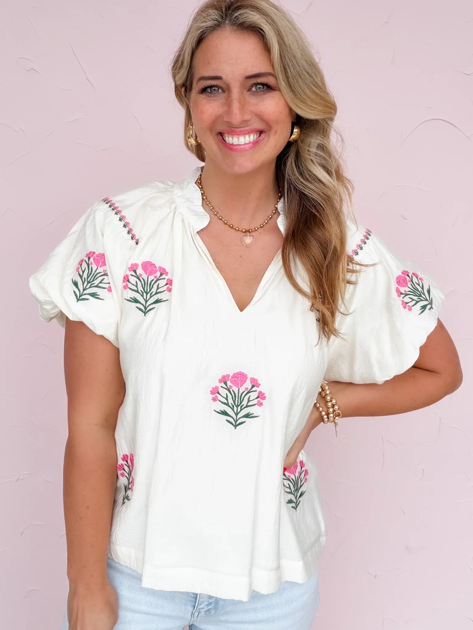 Pink Prairie Bloom Top
