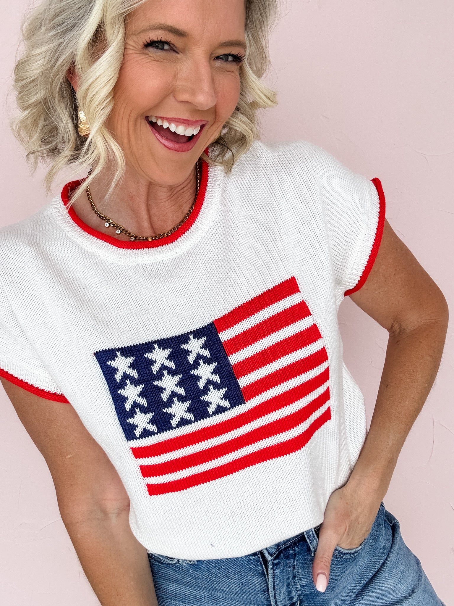 Flag Knit Top