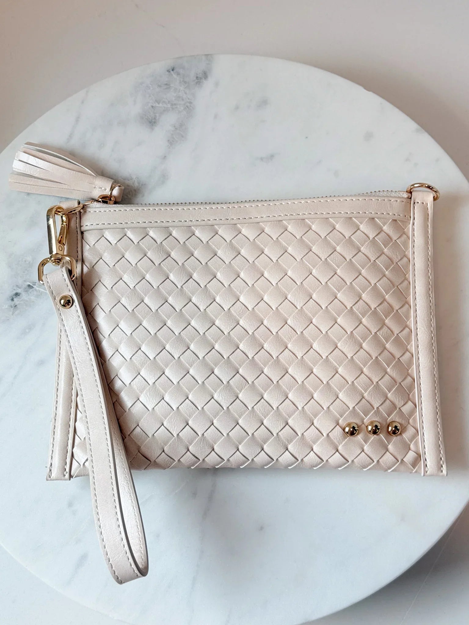 Veda Woven Crossbody and Clutch Bag | Cream