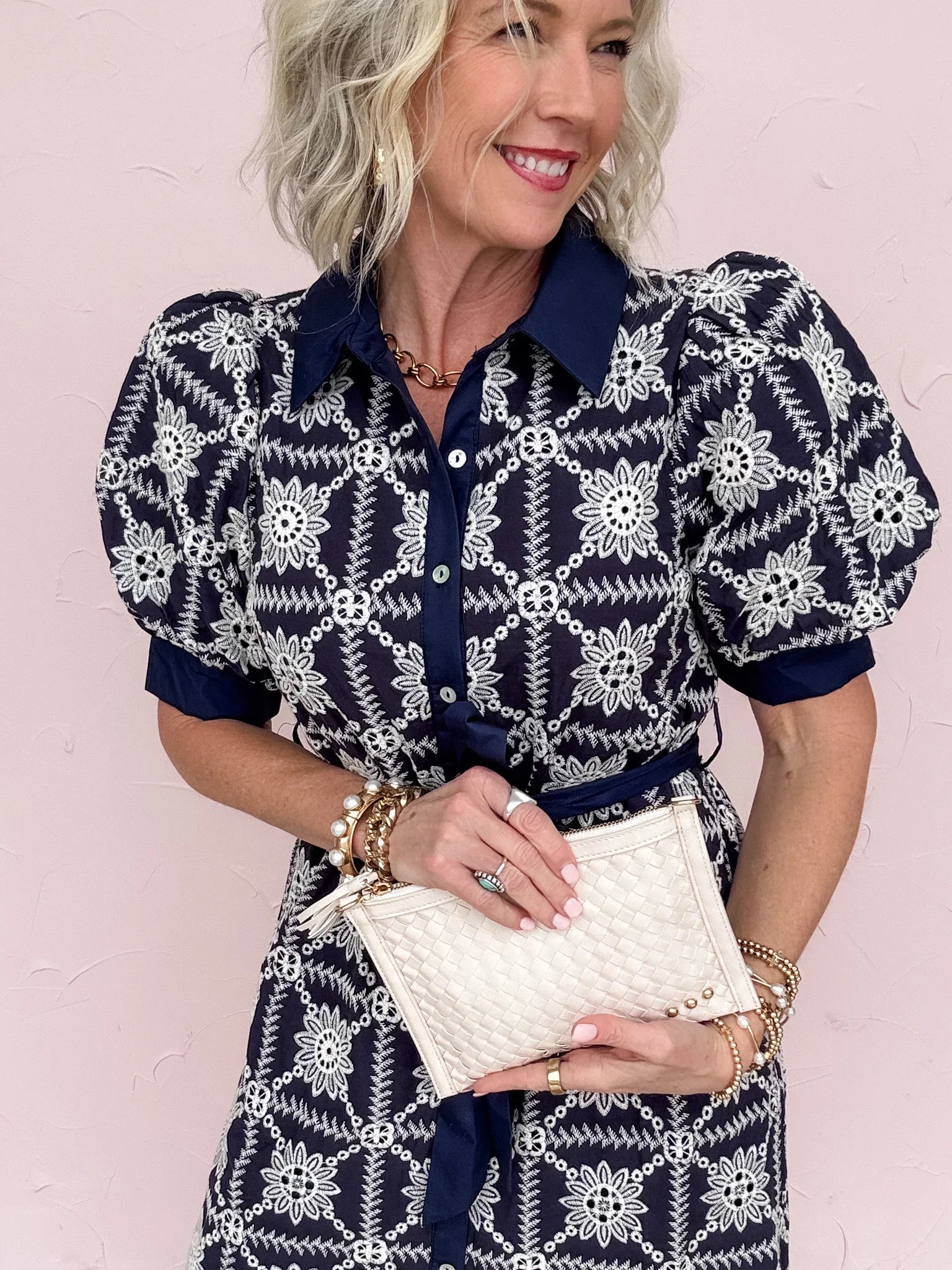 Veda Woven Crossbody and Clutch Bag | Cream