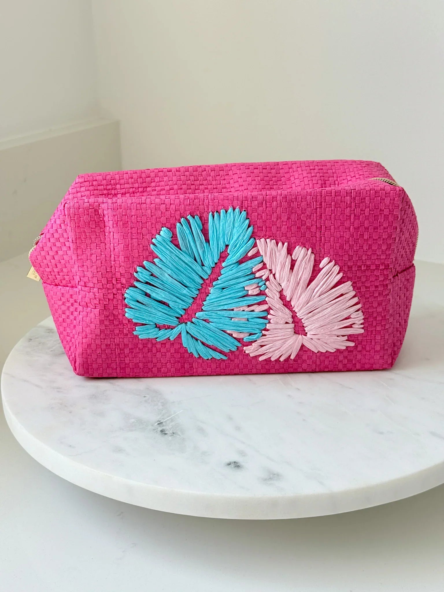 Tropical Leaf Woven Pouch