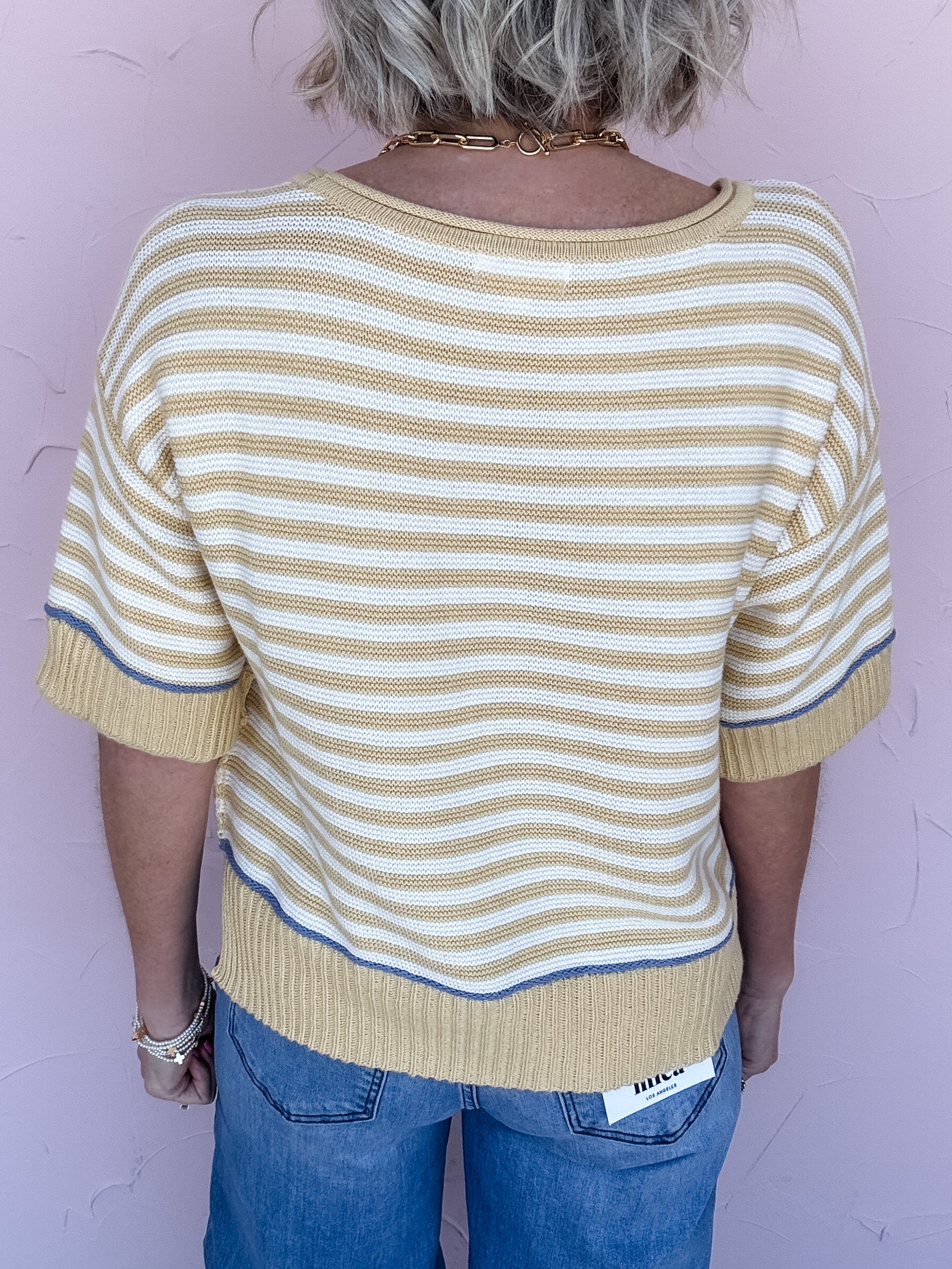 Sunny Side Stripe Sweater Top