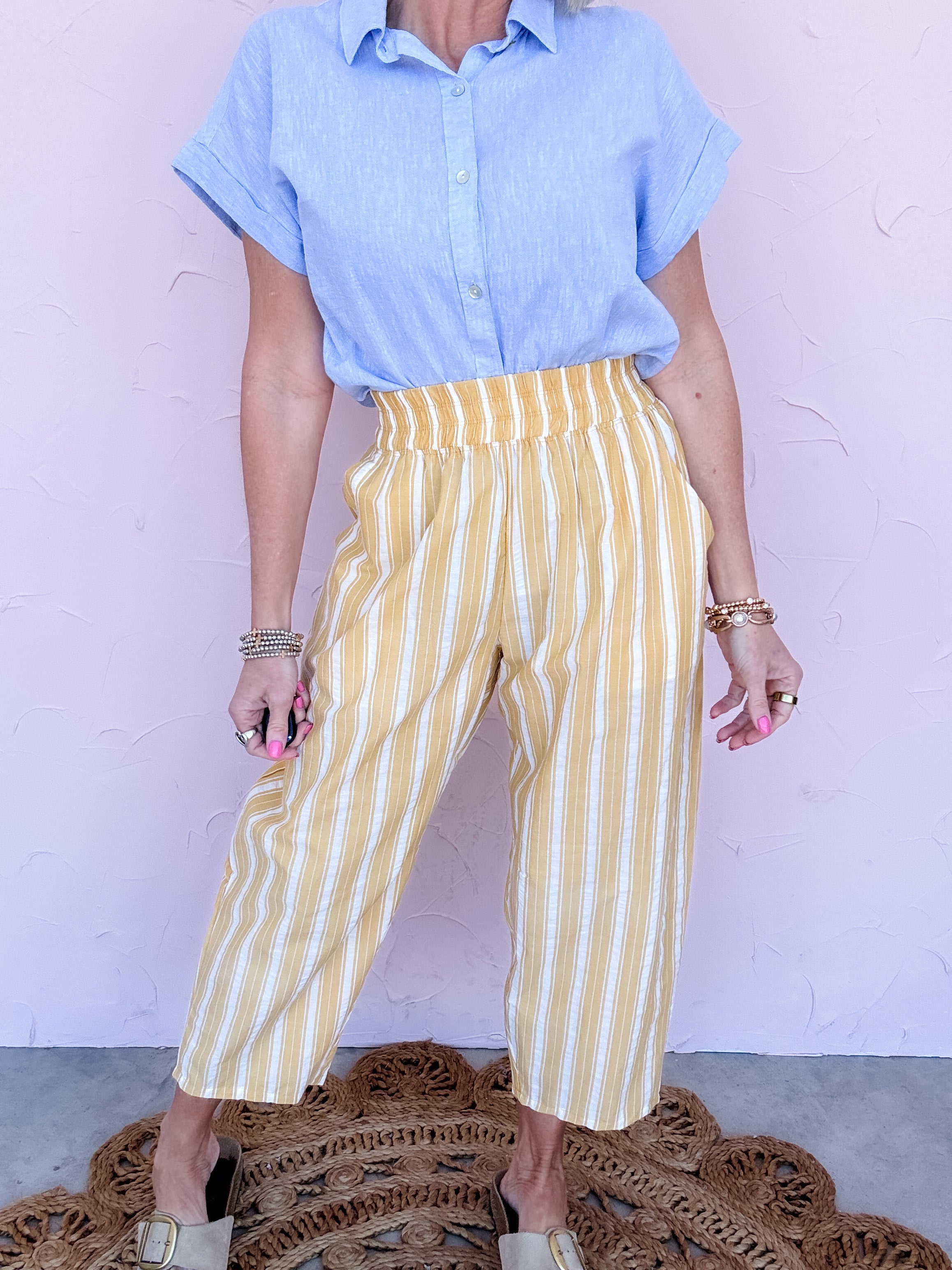 Golden Hour Stripe Wide Leg Pants