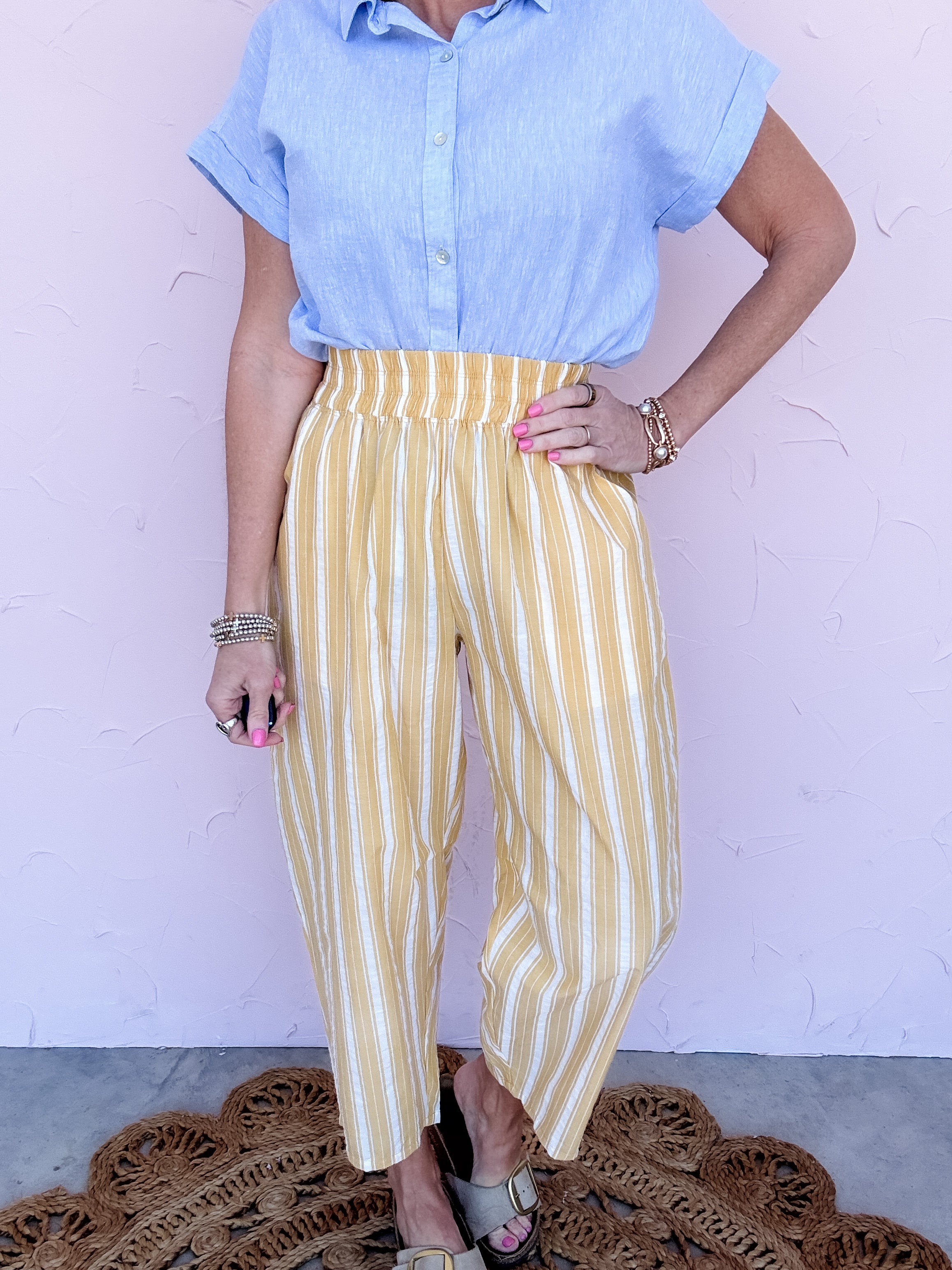 Golden Hour Stripe Wide Leg Pants