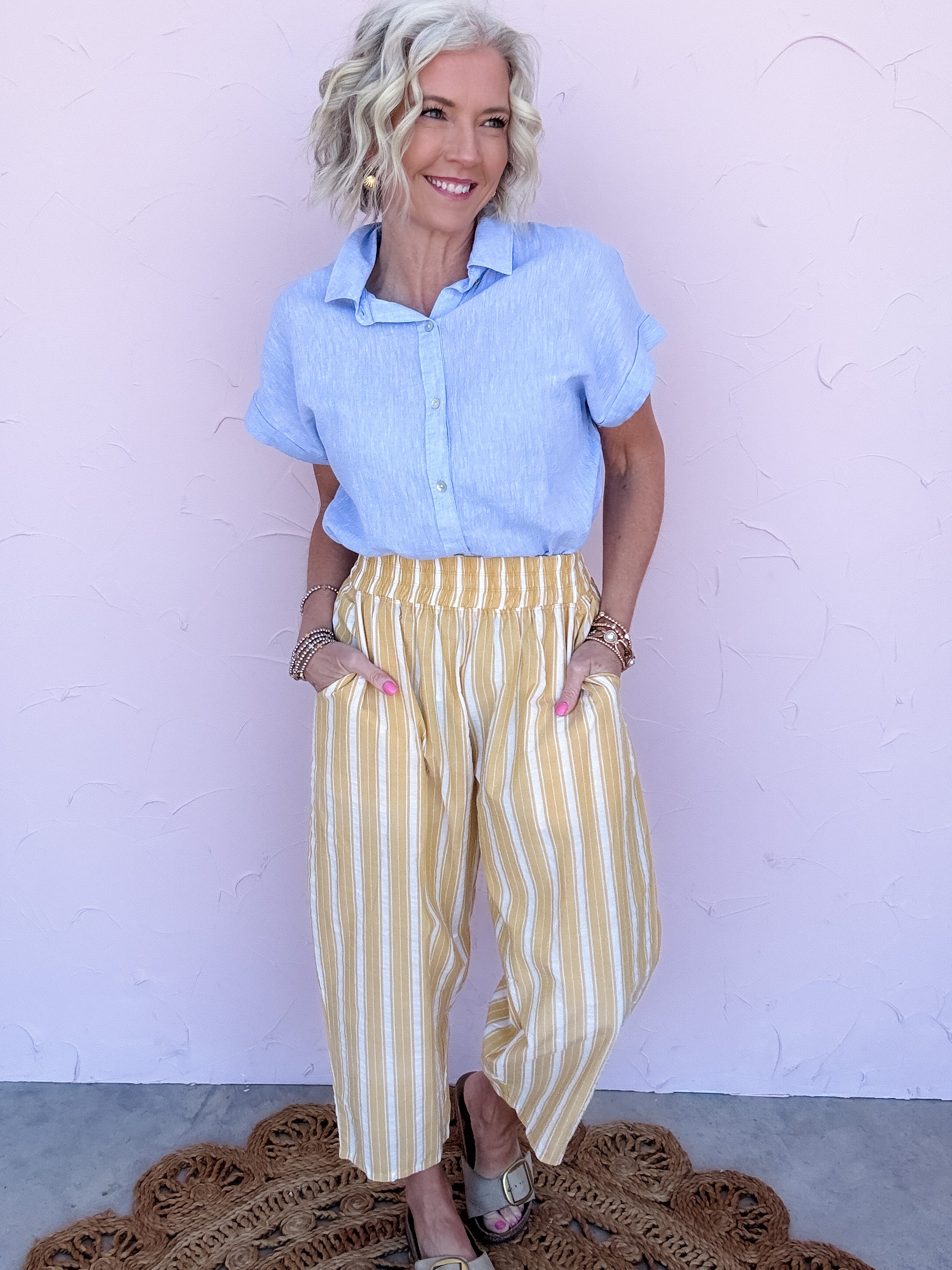 Golden Hour Stripe Wide Leg Pants