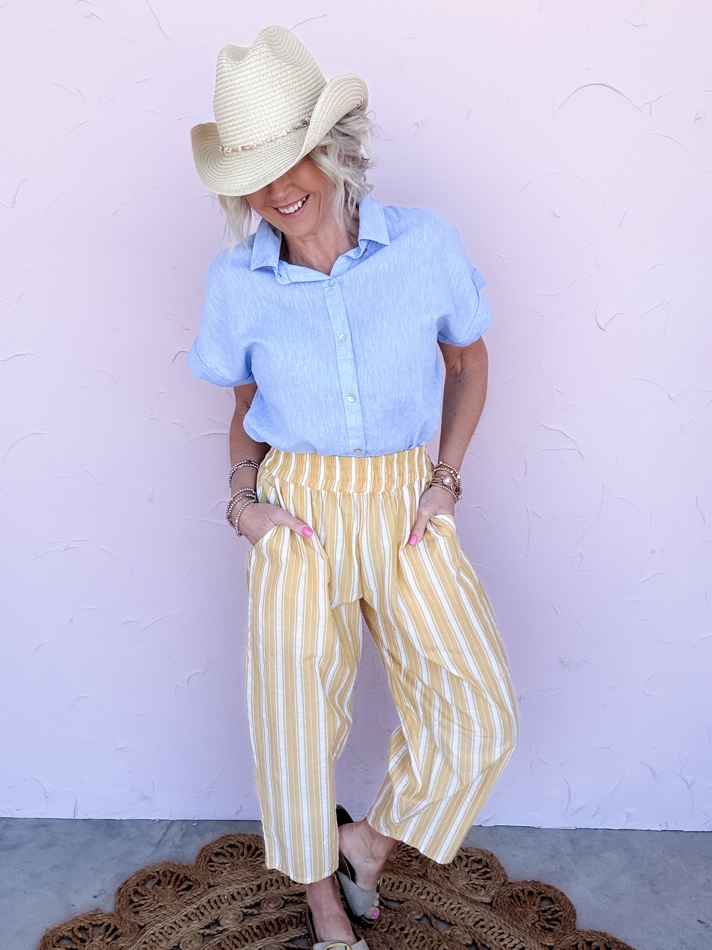 Golden Hour Stripe Wide Leg Pants