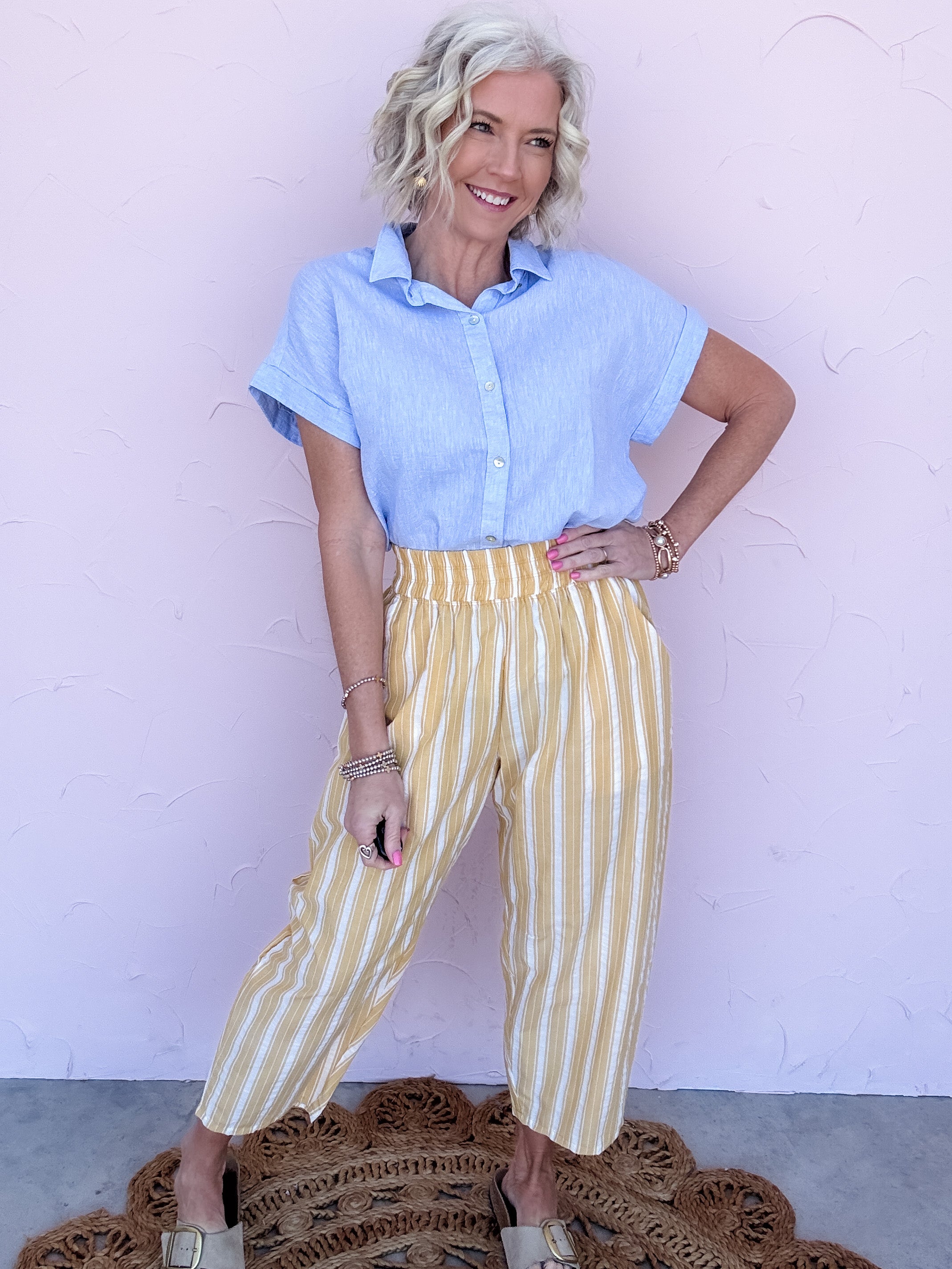 Golden Hour Stripe Wide Leg Pants