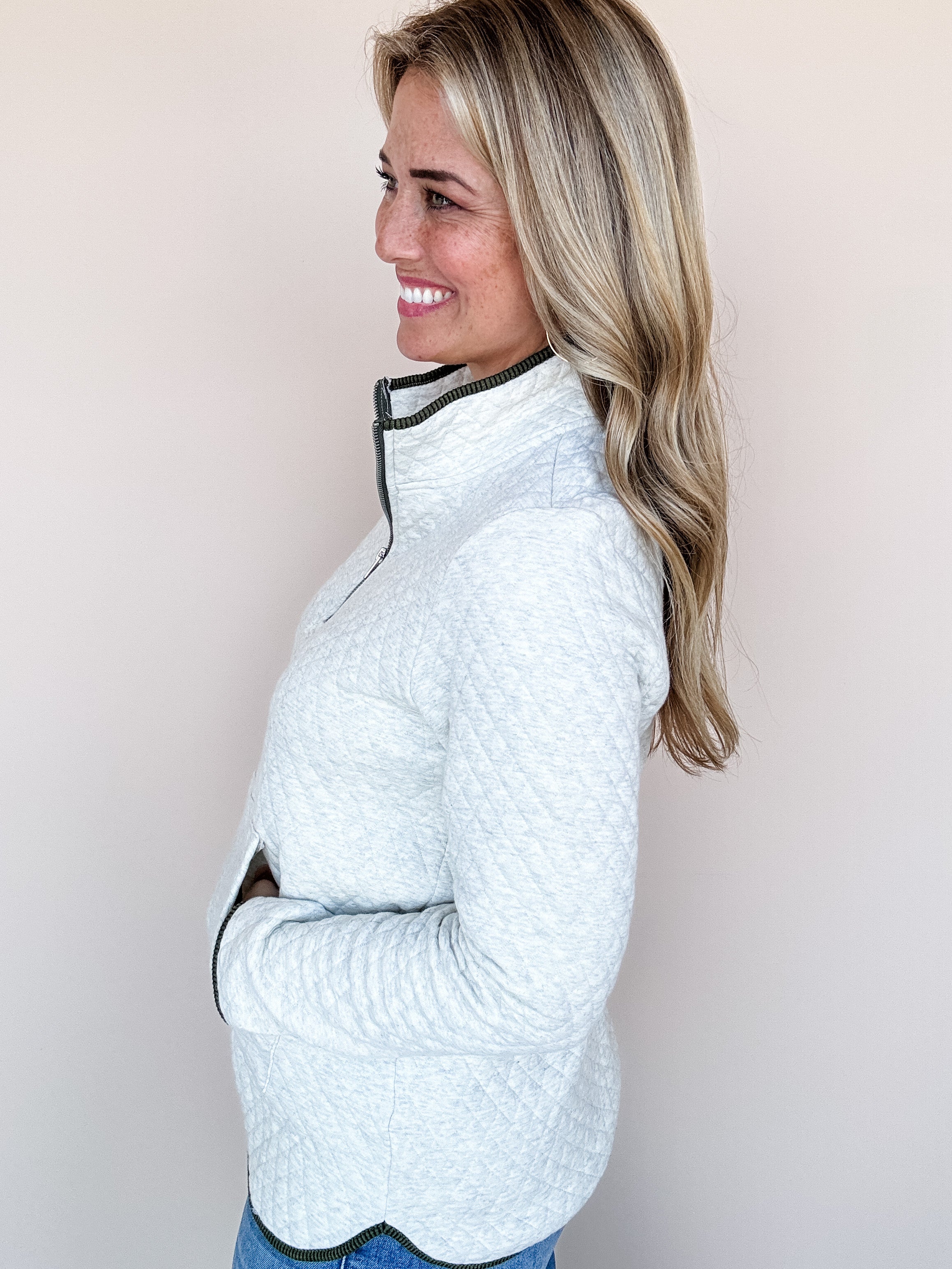 Creamy Quilted Bliss Pullover